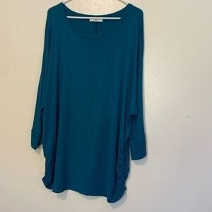 Zenana teal long sleeve butter soft long sleeve shirt 3X